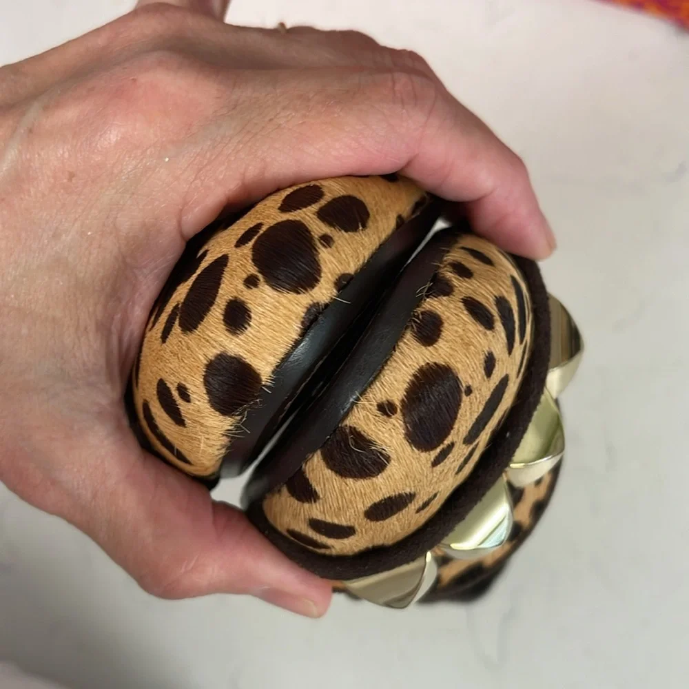 Tory Burch Asher Smoking Slipper - Cheetah Print - Calf Hair Size 7 NEW